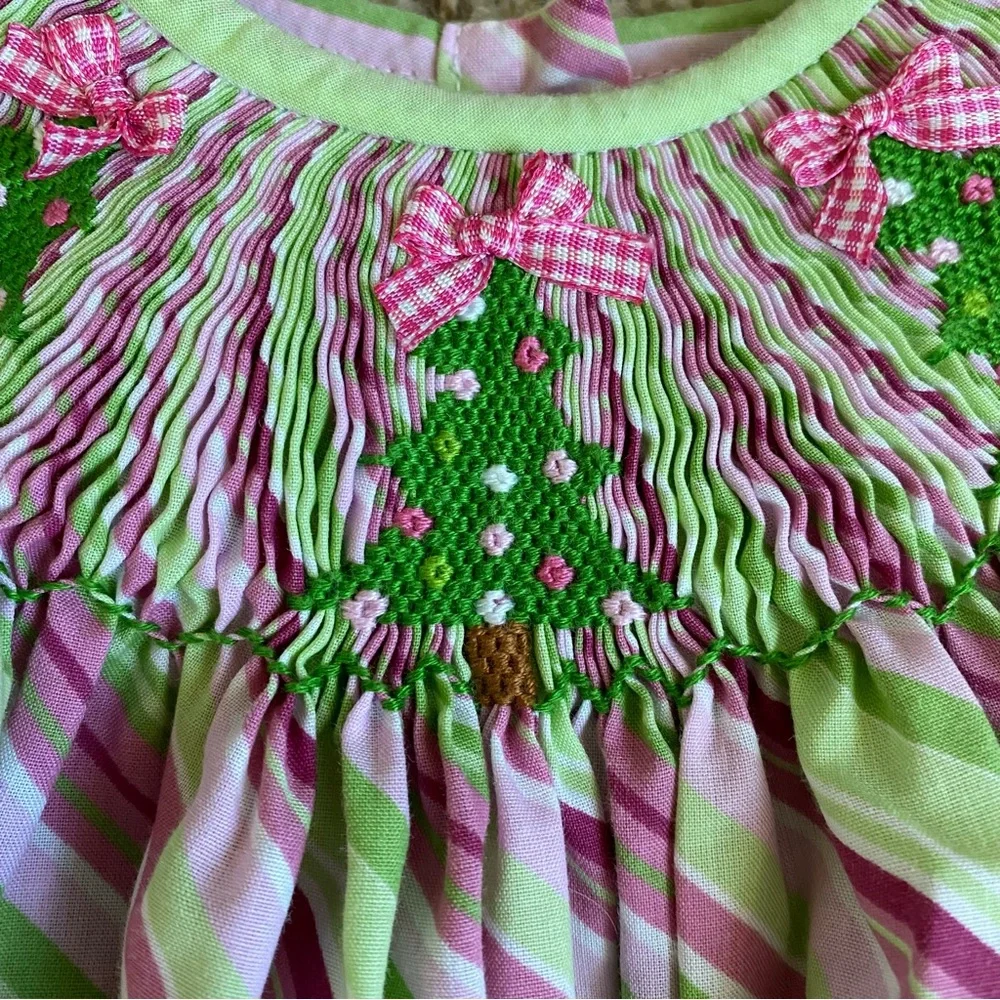 Smocked Christmas Dress Southern Sunshine Kids - Picture 3 of 11